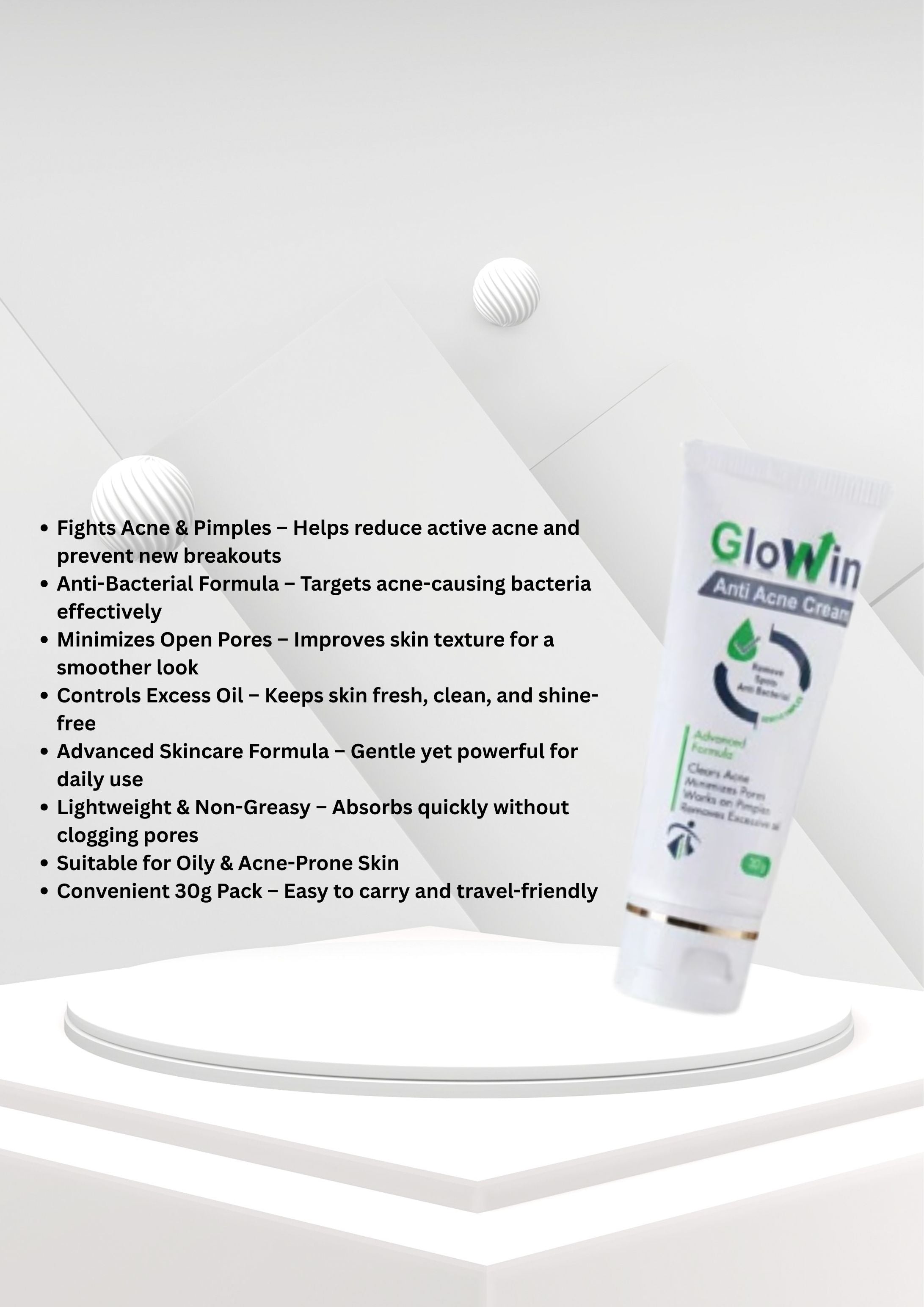 Glowin Anti Acne Cream – Advanced Formula for Clear, Smooth & Oil-Free Skin