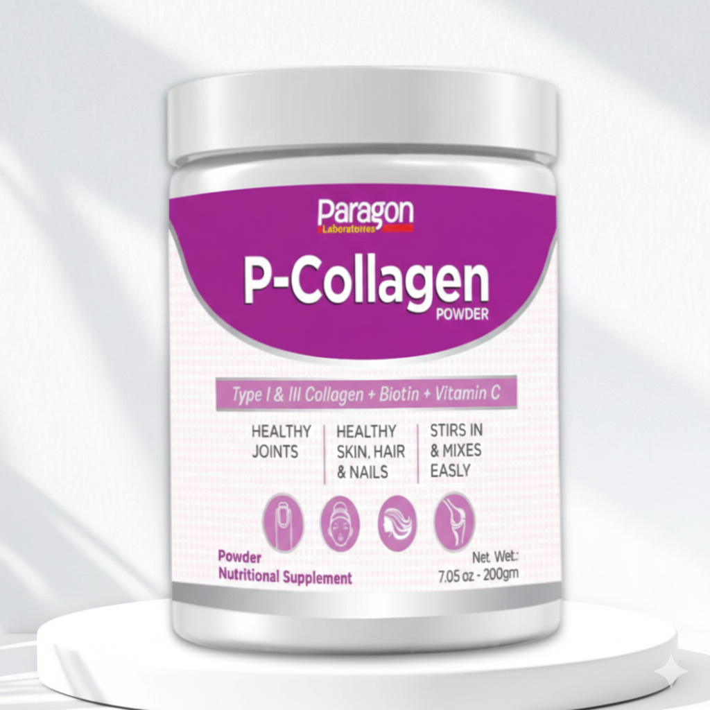 Paragon P-Collagen Powder – Collagen Type I & III with Biotin & Vitamin C (200g)