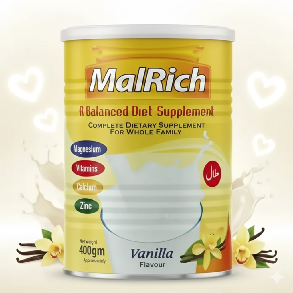 MalRich Balanced Diet Supplement – Complete Family Nutrition (Vanilla Flavour)