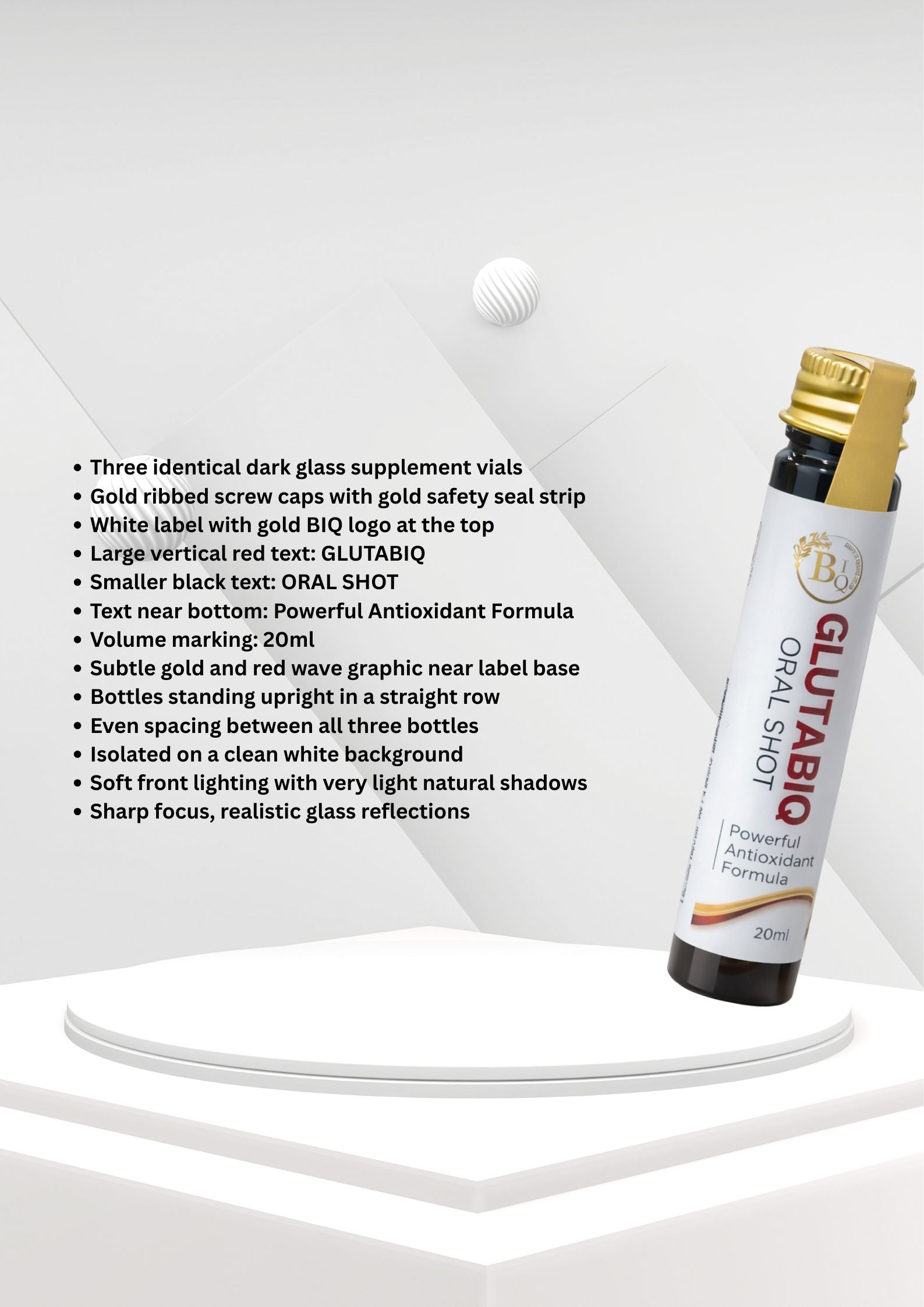 GLUTABIQ Oral Shot – Powerful Antioxidant Formula (20ml x 5 Vials)   peak of 4